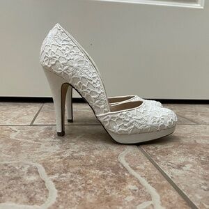 NWT Call It Spring White Lace High Heel Shoes